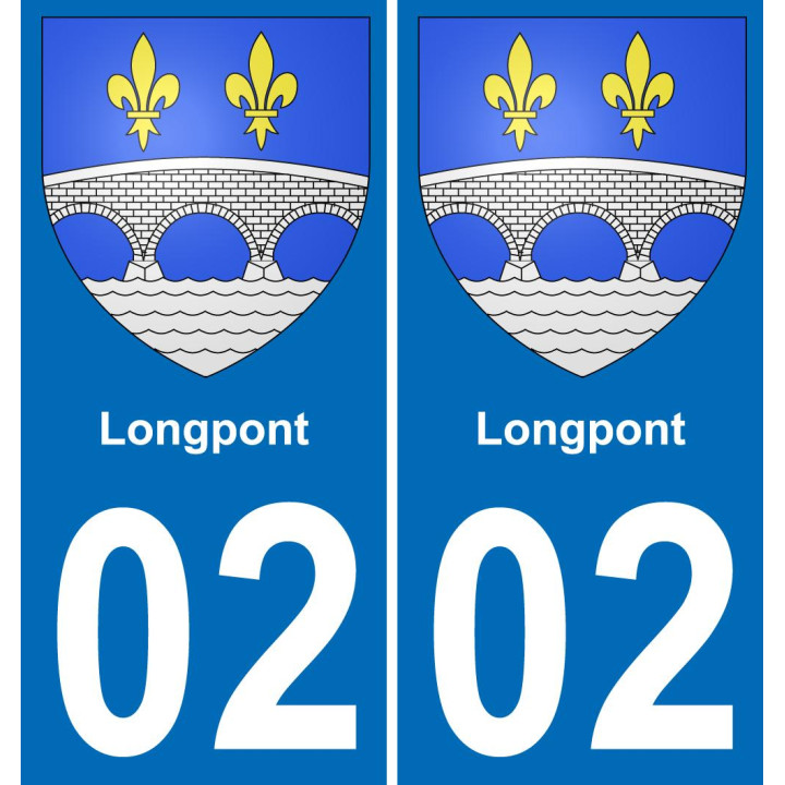 02 Longpont placa etiqueta de registro de la ciudad