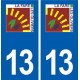 13  La Fare-les-Oliviers logo ville autocollant plaque sticker