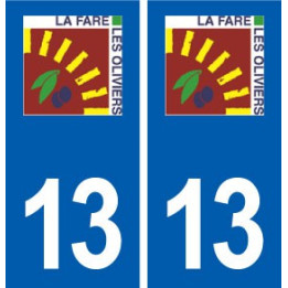 13  La Fare-les-Oliviers logo ville autocollant plaque sticker