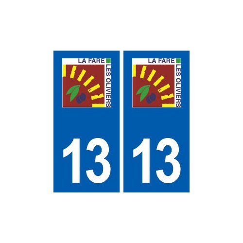13  La Fare-les-Oliviers logo ville autocollant plaque sticker
