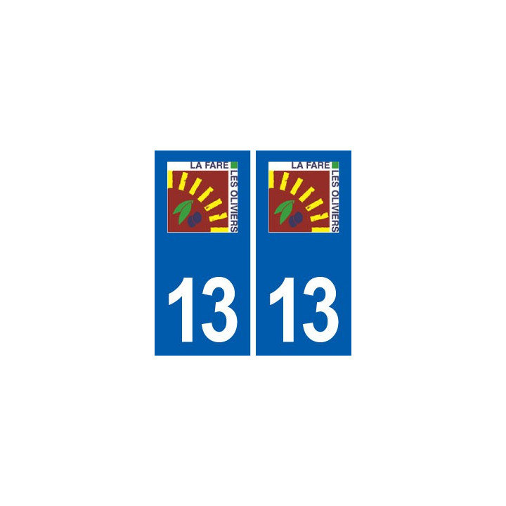 13  La Fare-les-Oliviers logo ville autocollant plaque sticker