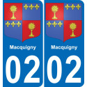 02 Macquigny placa etiqueta de registro de la ciudad