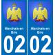 02 Marchais-en-Brie autocollant sticker plaque immatriculation auto ville