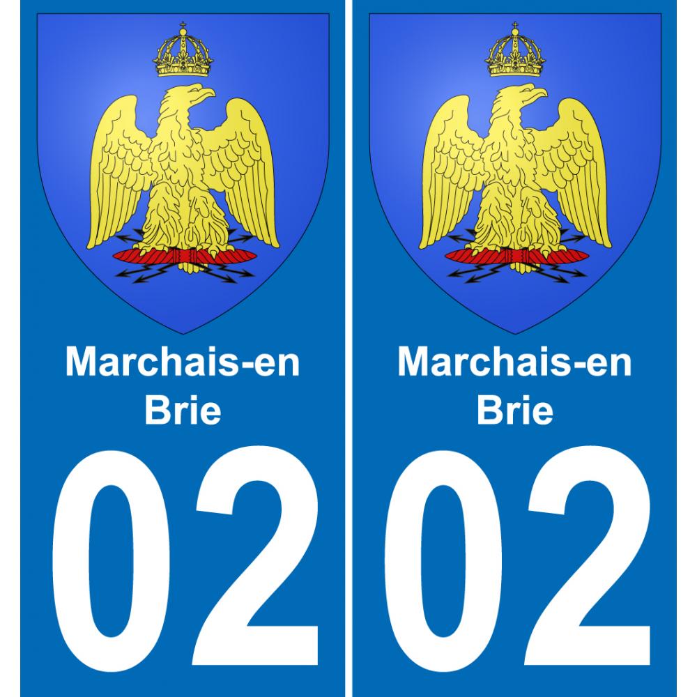 02 Marchais-en-Brie sticker plate registration city