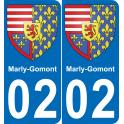 02 Marly-Gomont sticker plate registration city