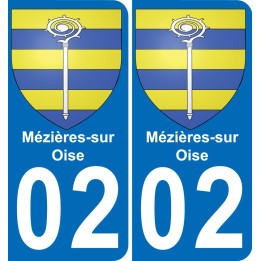 02 Mézières-sur-Oise autocollant sticker plaque immatriculation auto ville