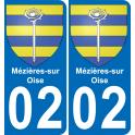 02 Mézières-sur-Oise sticker plate registration city