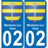 02 Mézières-sur-Oise sticker plate registration city