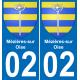 02 Mézières-sur-Oise autocollant sticker plaque immatriculation auto ville