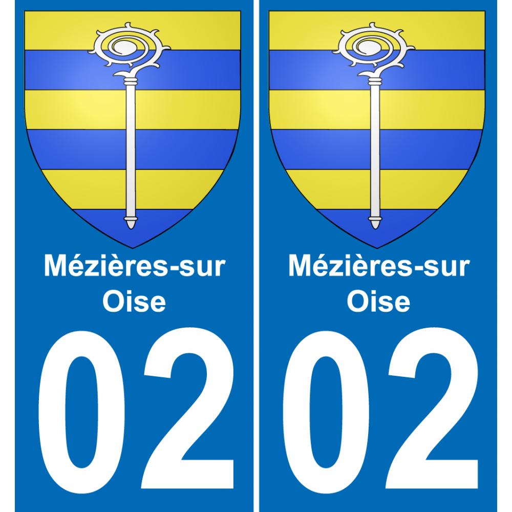 02 Mézières-sur-Oise sticker plate registration city
