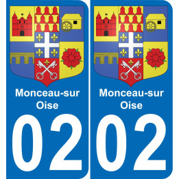 02 Monceau-sur-Oise placa etiqueta de registro de la ciudad