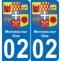 02 Monceau-sur-Oise sticker plate registration city
