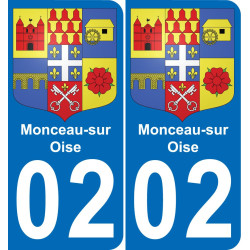 02 Monceau-sur-Oise autocollant sticker plaque immatriculation auto ville