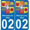 02 Monceau-sur-Oise sticker plate registration city