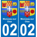 02 Monceau-sur-Oise adesivo piastra di registrazione city