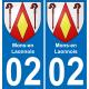 02 Mons-en-Laonnois placa etiqueta de registro de la ciudad