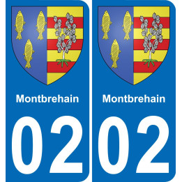 02 Montbrehain placa etiqueta de registro de la ciudad