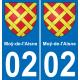 02 Moÿ-de-l'Aisne autocollant sticker plaque immatriculation auto ville