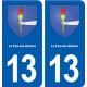 13 La Fare-les-Oliviers blason ville autocollant plaque sticker