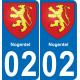 02 Nogentel autocollant sticker plaque immatriculation auto ville