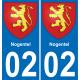 02 Nogentel autocollant sticker plaque immatriculation auto ville