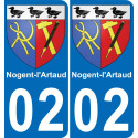 02 Nogent-l'Artaud placa etiqueta de registro de la ciudad