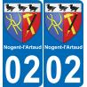 02 Nogent-l'Artaud placa etiqueta de registro de la ciudad