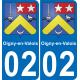02 Oigny-en-Valois sticker plate registration city