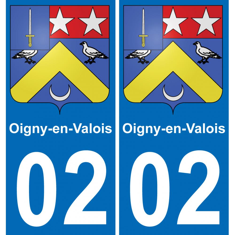 02 Oigny-en-Valois adesivo piastra di registrazione city