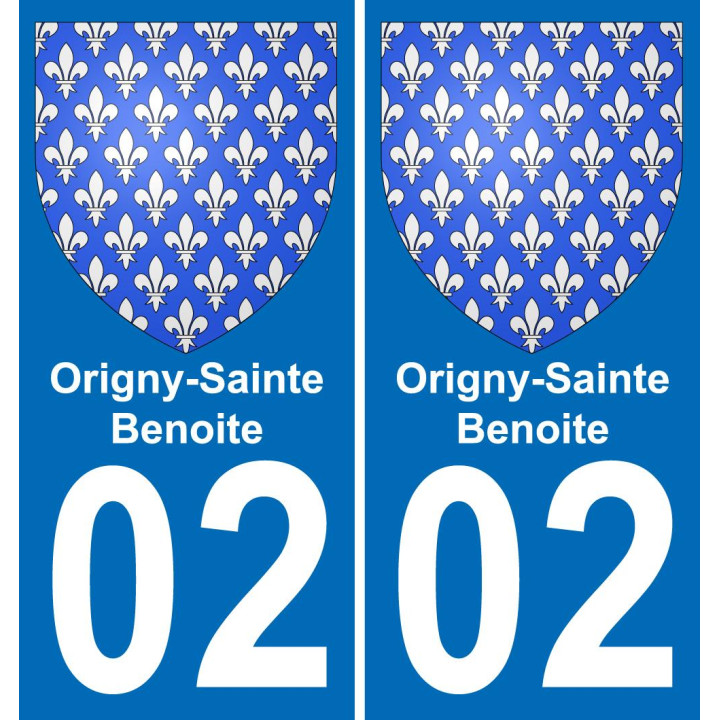 02 Origny-Sainte-Benoite placa etiqueta de registro de la ciudad