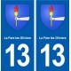 13 La Fare-les-Oliviers blason ville autocollant plaque sticker