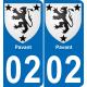 02 Pavant autocollant sticker plaque immatriculation auto ville