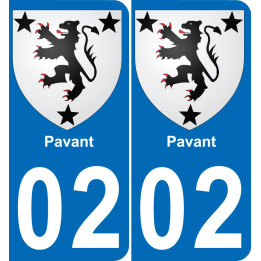 02 Pavant autocollant sticker plaque immatriculation auto ville