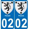 64 Pau autocollant sticker plaque immatriculation auto ville
