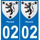 02 Pavant autocollant sticker plaque immatriculation auto ville