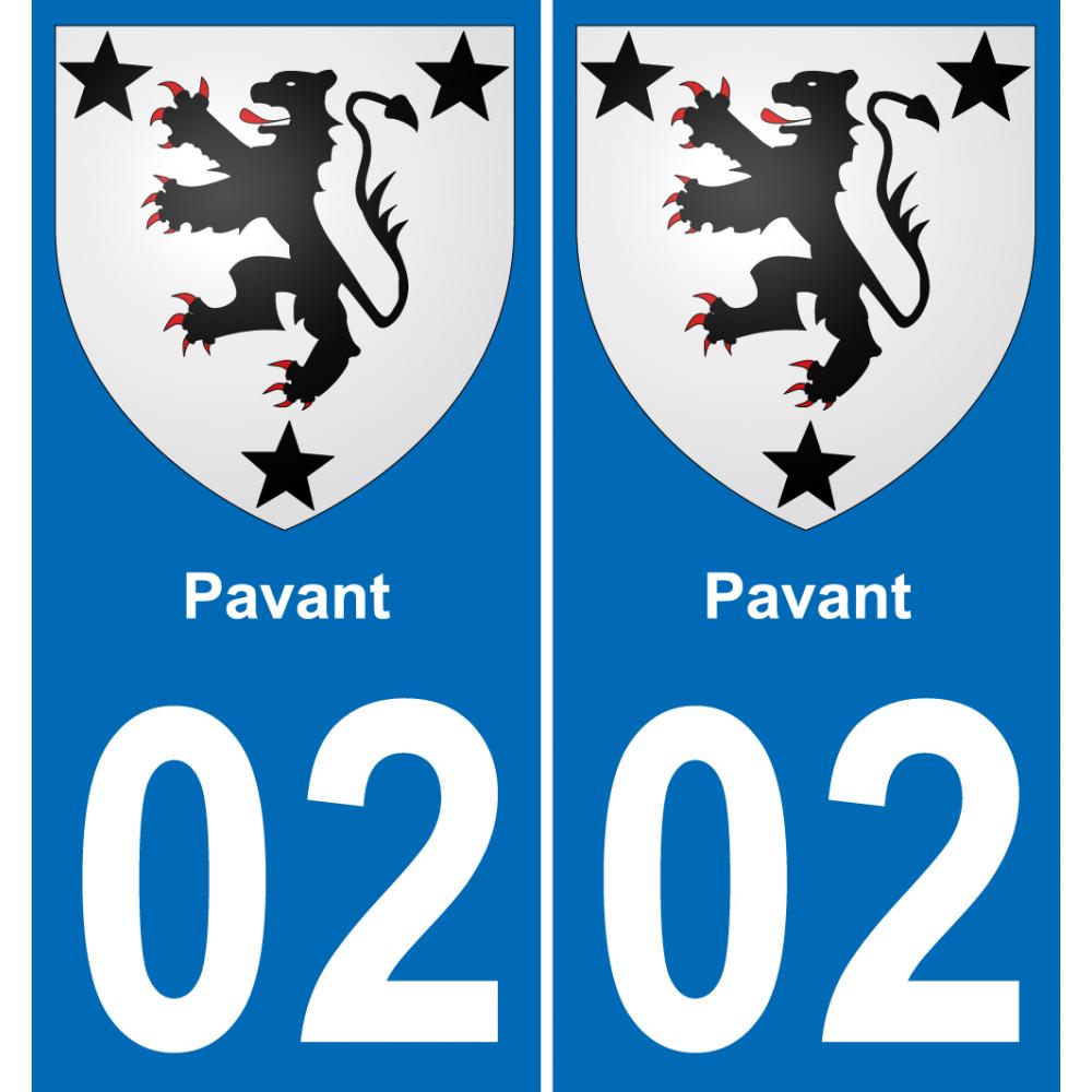 02 Pavant autocollant sticker plaque immatriculation auto ville