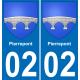 02 Pierrepont autocollant sticker plaque immatriculation auto ville