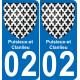 64 Pau autocollant sticker plaque immatriculation auto ville