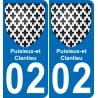 64 Pau autocollant sticker plaque immatriculation auto ville