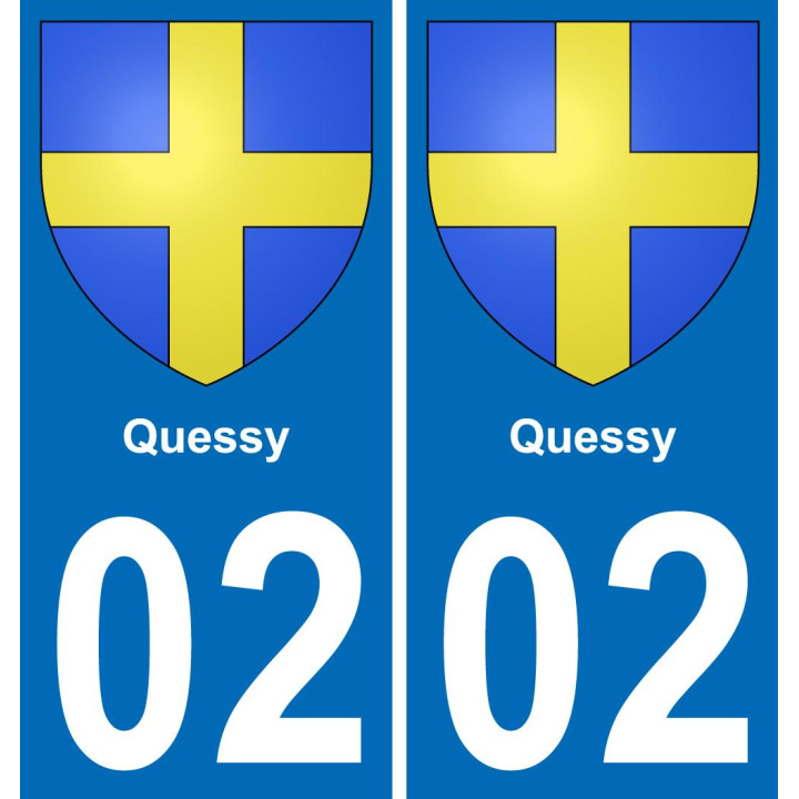02 Quessy placa etiqueta de registro de la ciudad