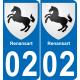 02 Renansart autocollant sticker plaque immatriculation auto ville