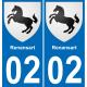 02 Renansart autocollant sticker plaque immatriculation auto ville