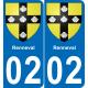 02 Renneval autocollant sticker plaque immatriculation auto ville