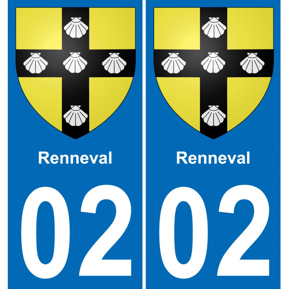 02 Renneval autocollant sticker plaque immatriculation auto ville