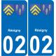 02 Résigny autocollant sticker plaque immatriculation auto ville