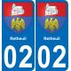 02 Retheuil autocollant sticker plaque immatriculation auto ville