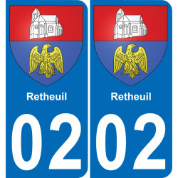 02 Retheuil placa etiqueta de registro de la ciudad