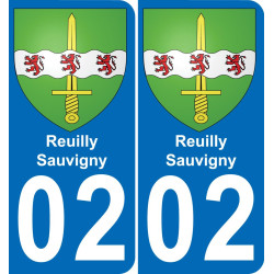 02 Reuilly-Sauvigny placa etiqueta de registro de la ciudad