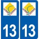 13 La Penne-sur-Huveaune logo ville autocollant plaque sticker