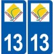 13 La Penne-sur-Huveaune logo ville autocollant plaque sticker